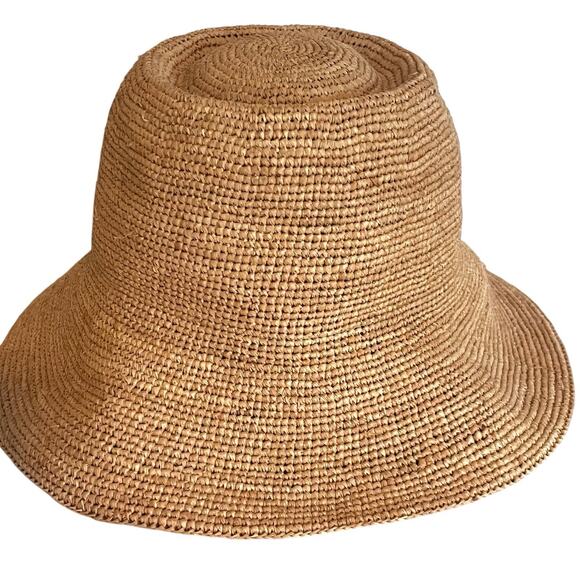 Aritzia Little Moon Women's Straw Sun Hat Packable Beach Travel Beige Size XS - Picture 3 of 14